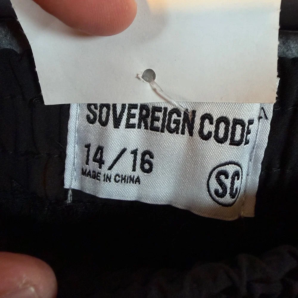 Sovereign Code Boys Black Cargo Jogger Pants Tech Utility Pockets Size 14/16